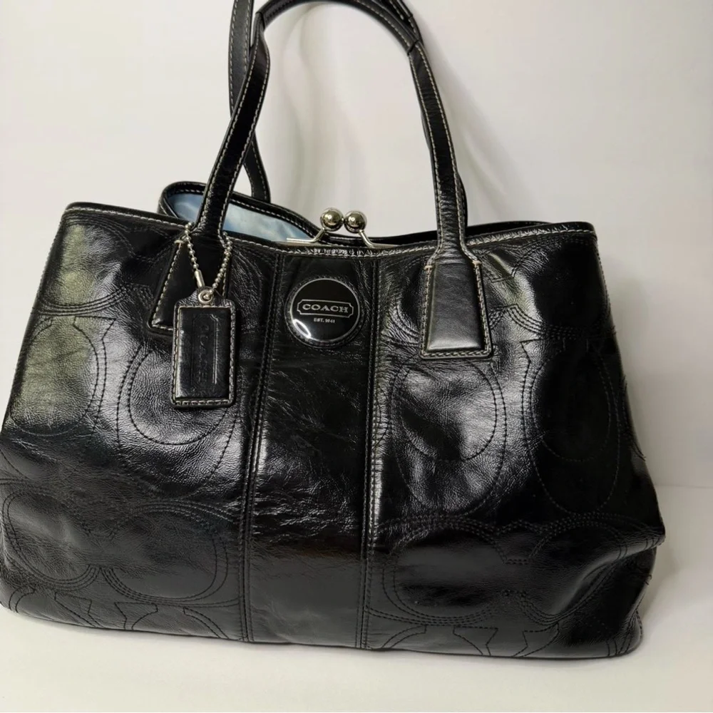 Coach Black Signature Tote Bag